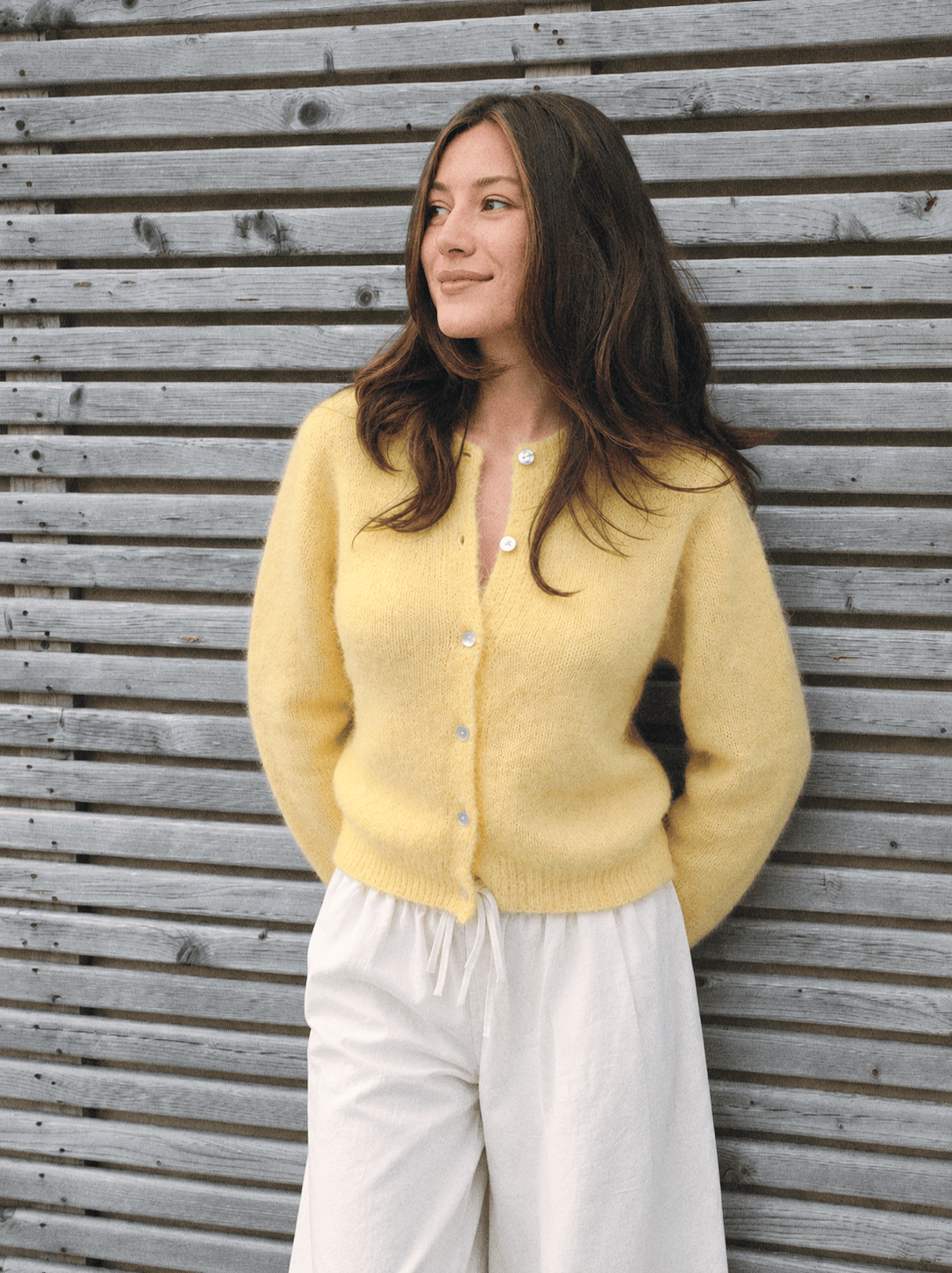 Diffusion by Kate Cardigan One Size Sophie Mohair Cardigan in Buttercup Yellow