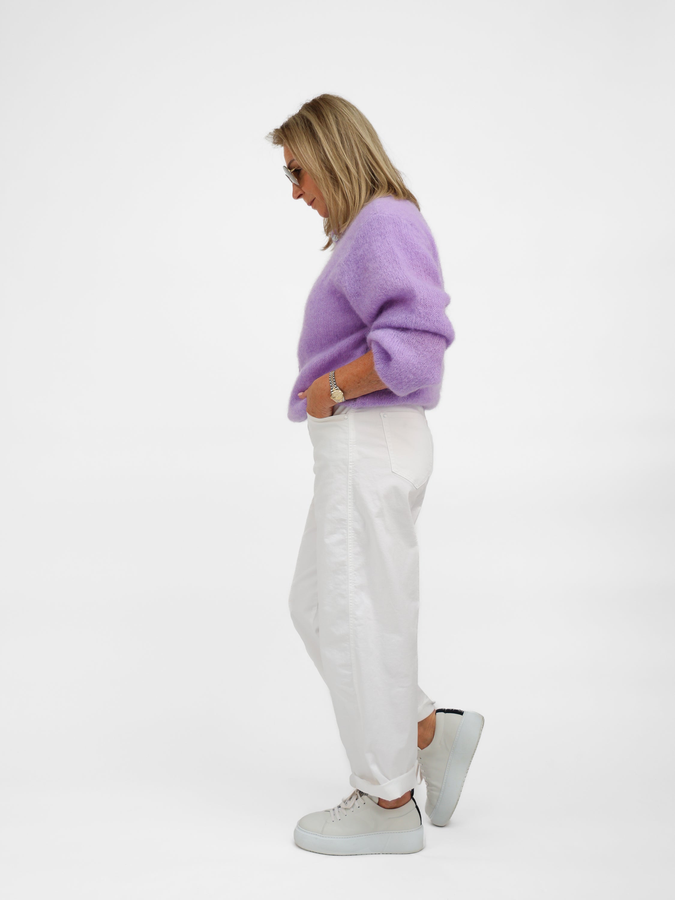 Diffusion by Kate Cardigan One Size Sophie Mohair Cardigan in Lilac