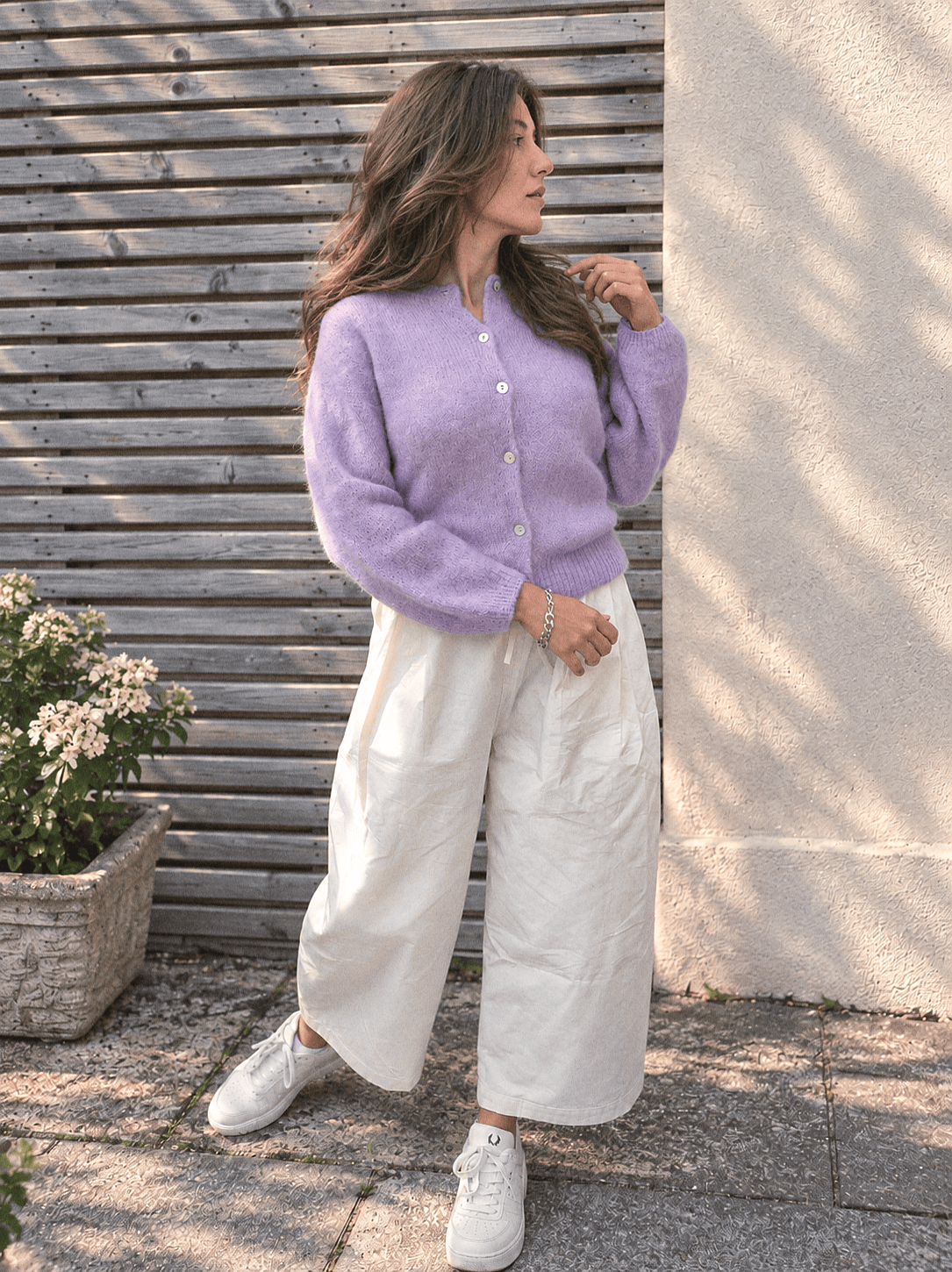 Diffusion by Kate Cardigan One Size Sophie Mohair Cardigan in Lilac
