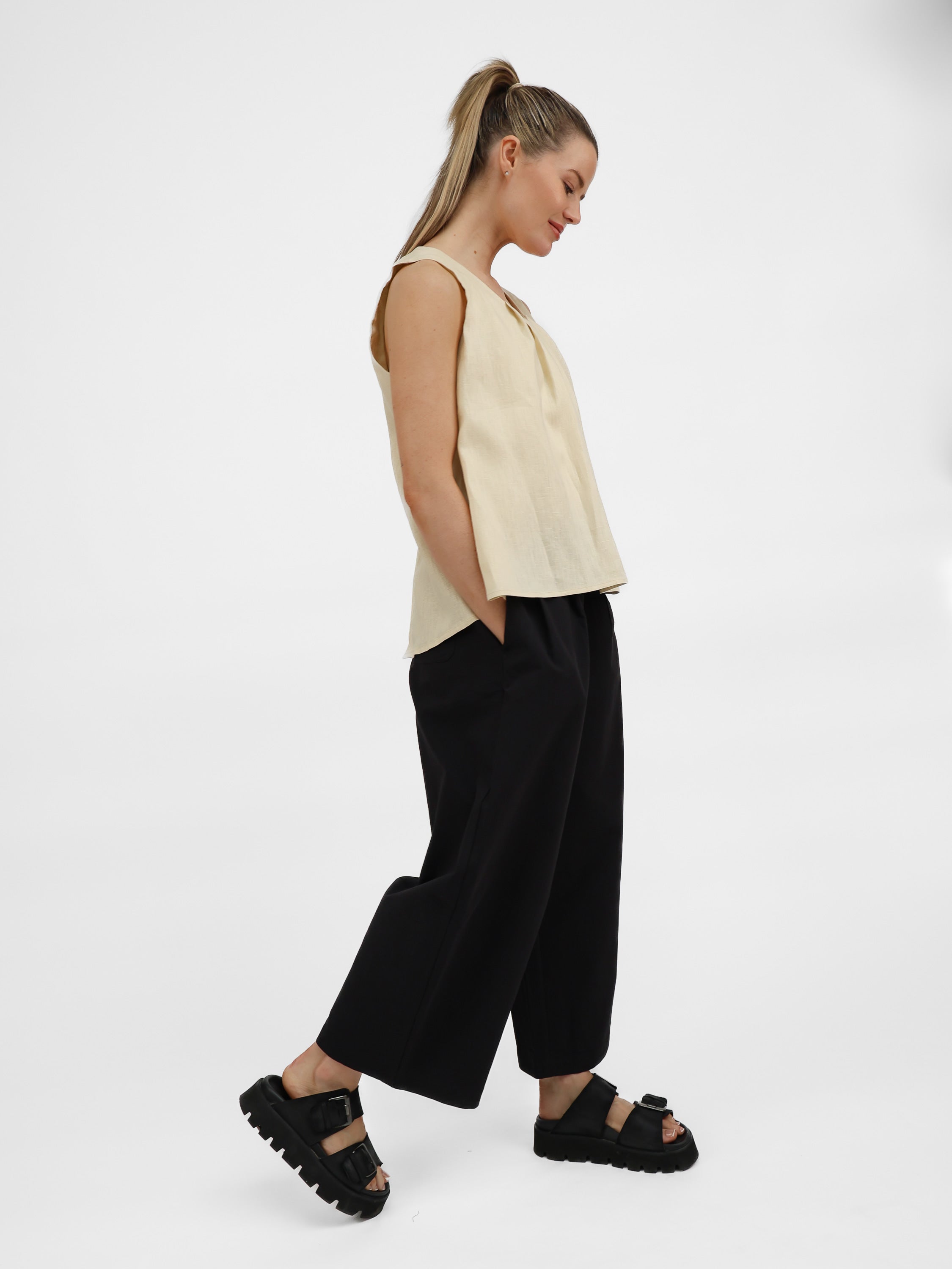 Diffusion by Kate Pants One Size Tokyo Cotton Pants in Black