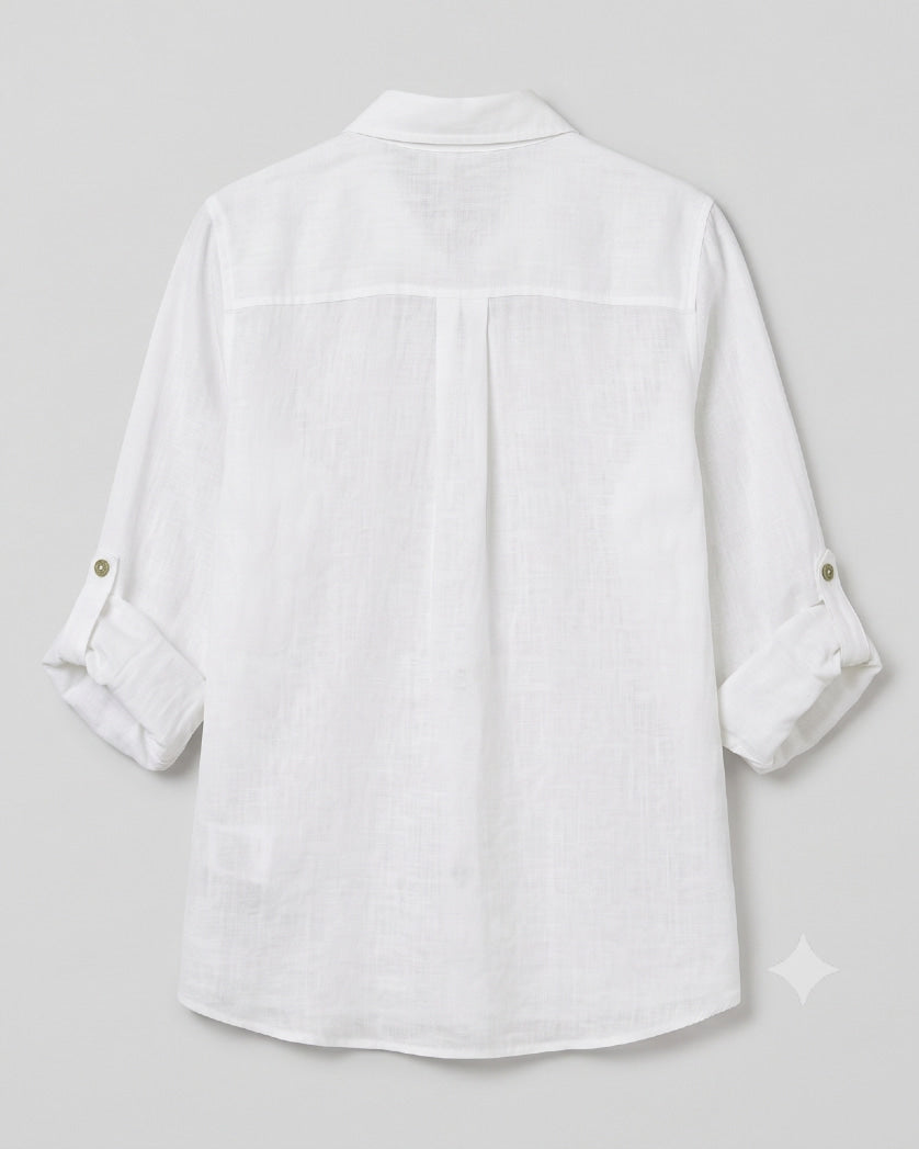 Diffusion by Kate Shirt One Size Becca Pure Linen Shirt In White