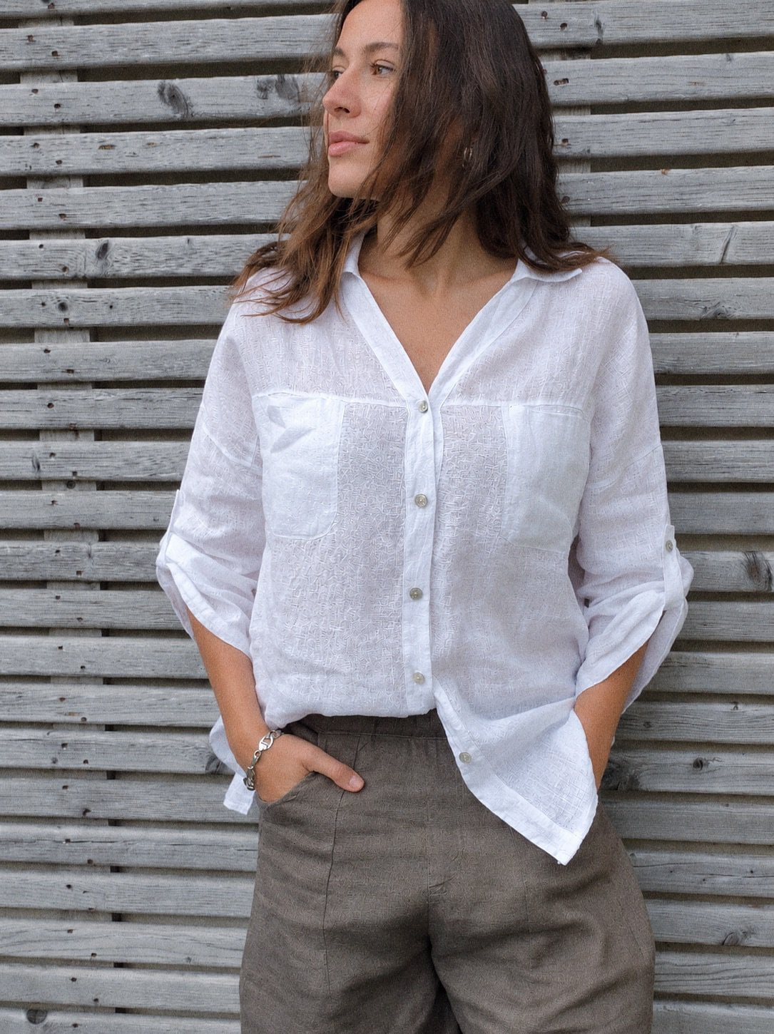 Diffusion by Kate Shirt One Size Becca Pure Linen Shirt In White