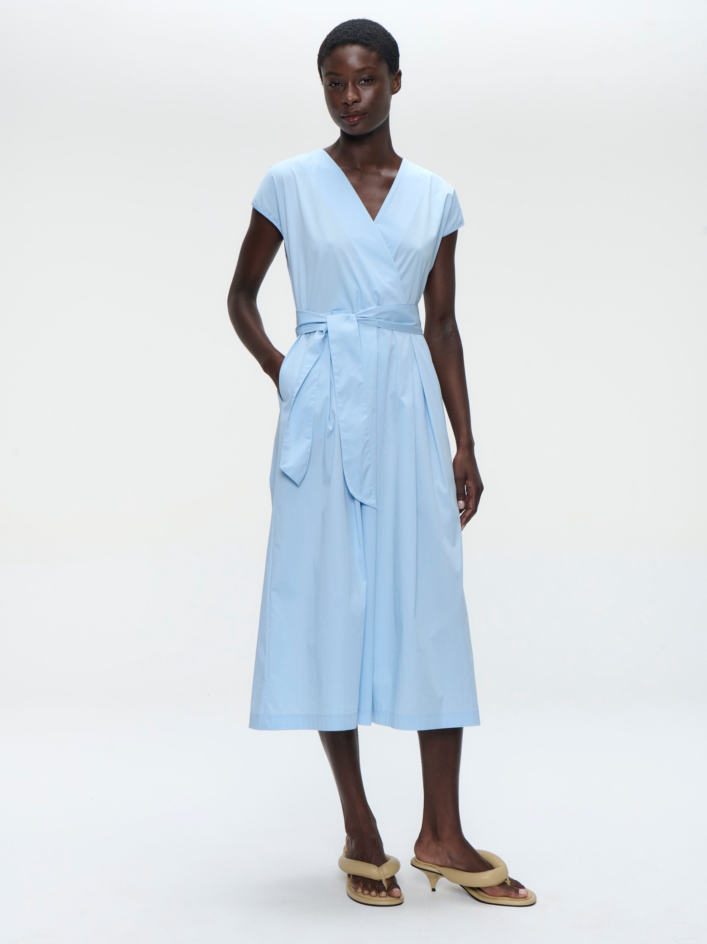 Jane Lushka Dress Poplin Long Dress 2945 in Light Blue