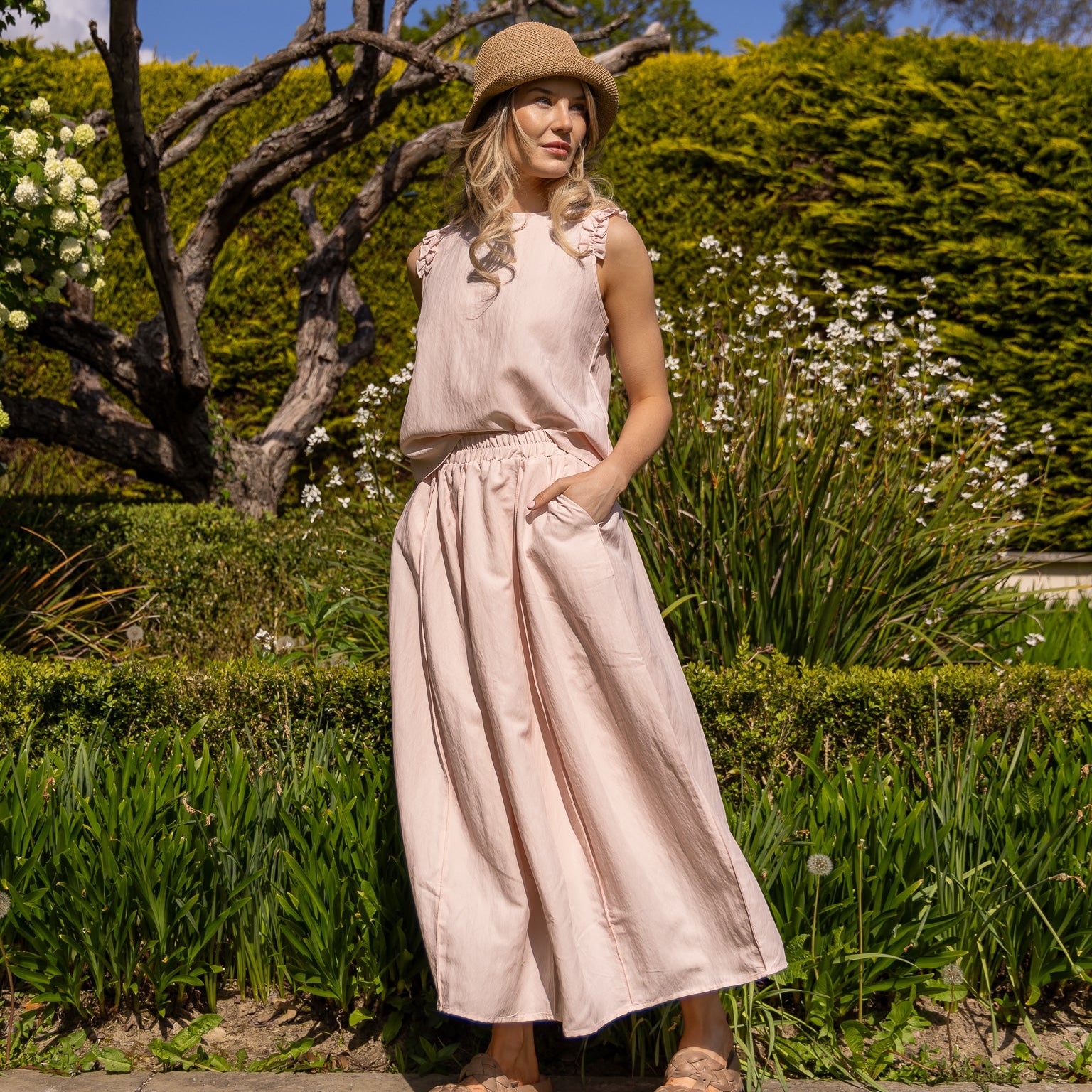 Jane Lushka Skirt Reiki Viscose Skirt in Pink