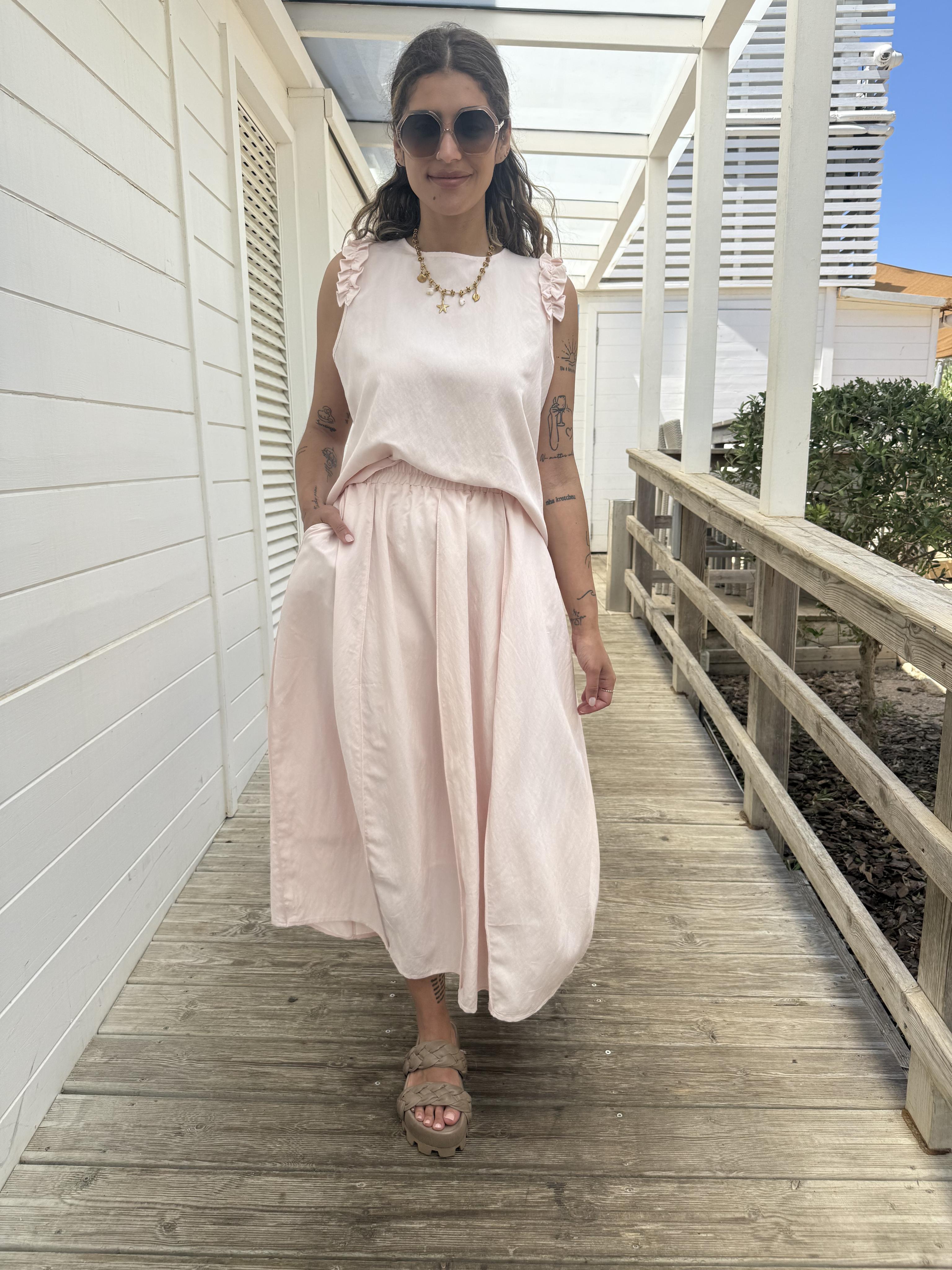Jane Lushka Top Masako Viscose Mix Top in Pink