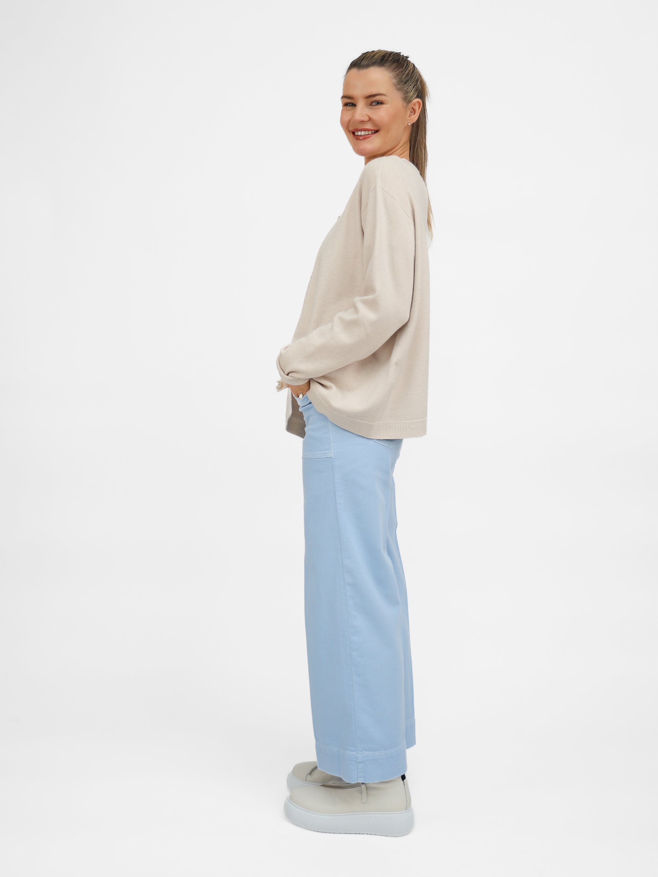 Raffaello Rossi Jeans Miru 6/8 Coloured Soft Denim in Light Blue