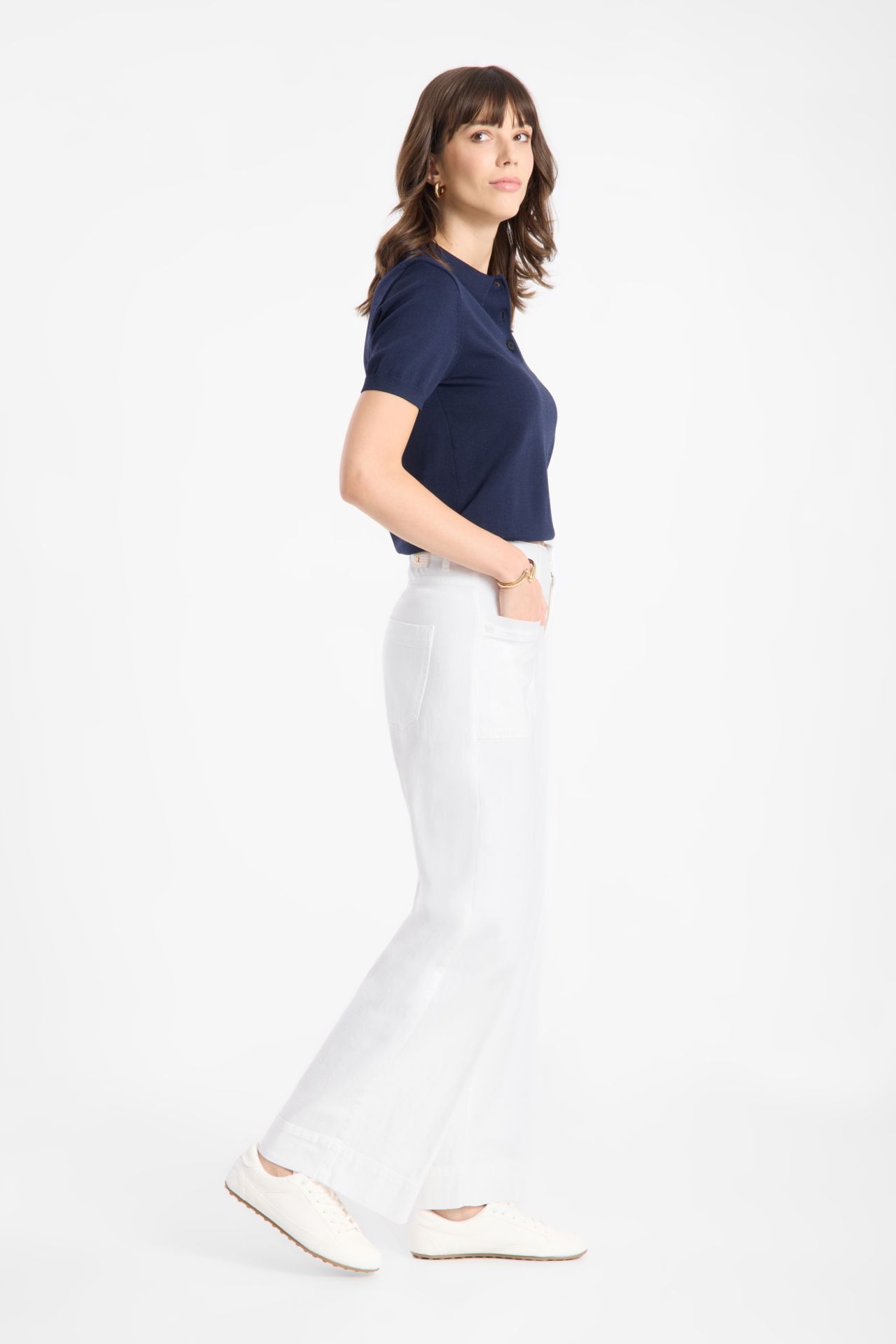 Raffaello Rossi Jeans Miru 6/8 Coloured Soft Denim in Off White