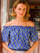 Aspiga Top Ilana Printed Organic Cotton Top in Blue/Green