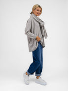 Cashmere By Kate Knitwear One Size Cashmere By Kate Travel Wrap In Maison Grey