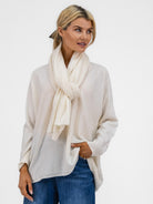 Cashmere By Kate Knitwear One Size Cashmere By Kate V Neck Oversize Sweater In Soft Cream