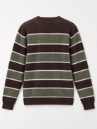 Diffusion by Kate Cardigan One Size Striped Oversize Cardigan in Coffee/Olive Green