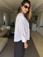 Diffusion by Kate One Size Jess Long Sleeve Cotton Shirt in White