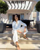 Diffusion by Kate S/M Maggie Linen Long Sleeve Shirt in White