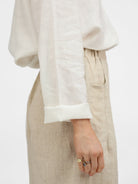 Diffusion by Kate Pants Frankie Pure Linen Wide-Leg Pants in Sand