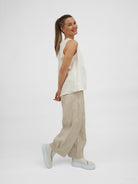 Diffusion by Kate Pants Frankie Pure Linen Wide-Leg Pants in Sand