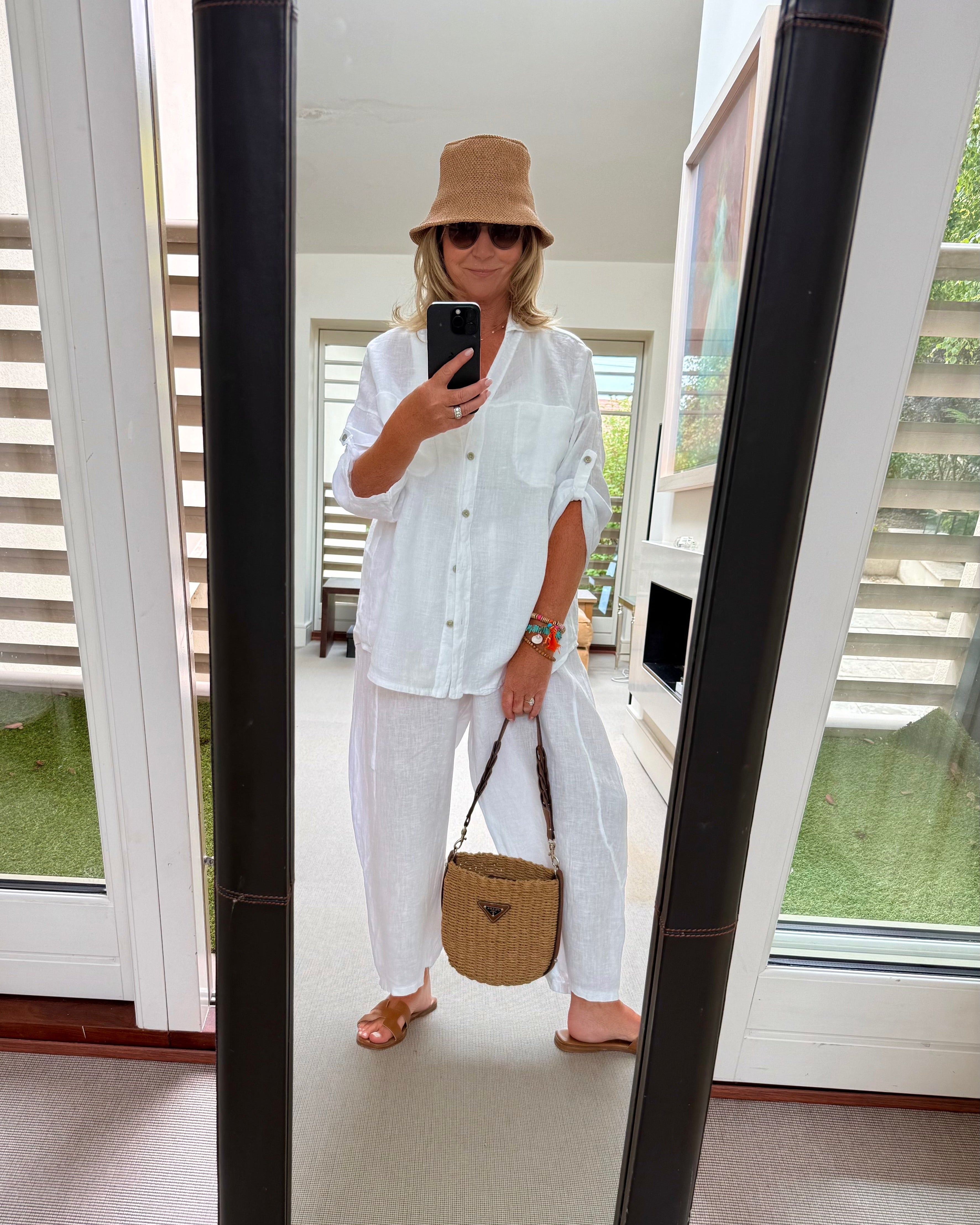 Diffusion by Kate Shirt One Size Becca Pure Linen Shirt In White