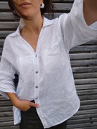 Diffusion by Kate Shirt One Size Becca Pure Linen Shirt In White