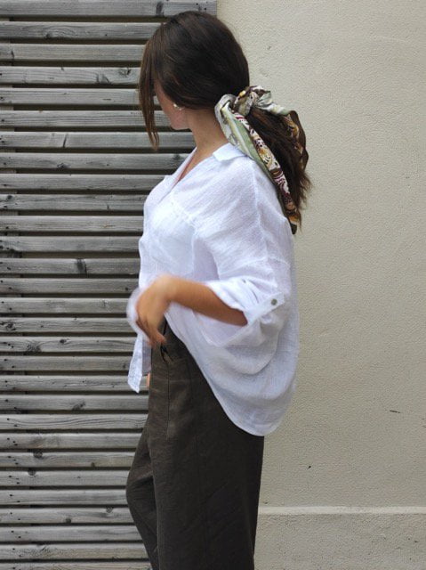 Diffusion by Kate Shirt One Size Becca Pure Linen Shirt In White
