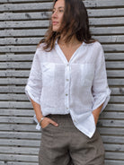 Diffusion by Kate Shirt One Size Becca Pure Linen Shirt In White