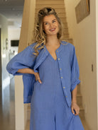 Diffusion by Kate Shirt One Size Chloe Linen Shirt In Cornflower Blue