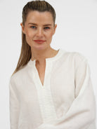 Diffusion by Kate Shirt Maggie Pure Linen Long Sleeve Shirt in Ecru
