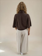 Diffusion by Kate Sweater Margot Pure Wool Cape Sweater in Chocolate Brown