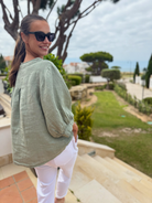 Diffusion By Kate Top One Size Chloe Linen Shirt In Khaki
