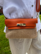 Diffusion.ie Bags One Size Tuscany Raffia Crossbody – Tangerine