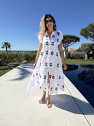 Dream Dress Myrtia Dress In White Navy