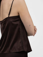 Italian Collection Camisole Chocolate Lace Trim Camisole
