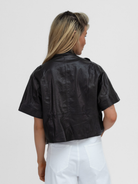 Italian Collection Jacket Cropped Leather Jacket In Black From The Italian Collection