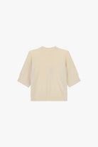 Italian Collection Sweater One Size Gina Short Sleeved Sweater in Soft Ivory