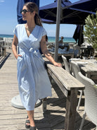Jane Lushka Dress Poplin Long Dress 2945 in Light Blue