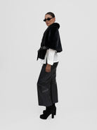 La Haine Inside Us Cape One Size Faux Fur Cape in Black