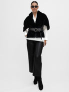 La Haine Inside Us Cape One Size Faux Fur Cape in Black