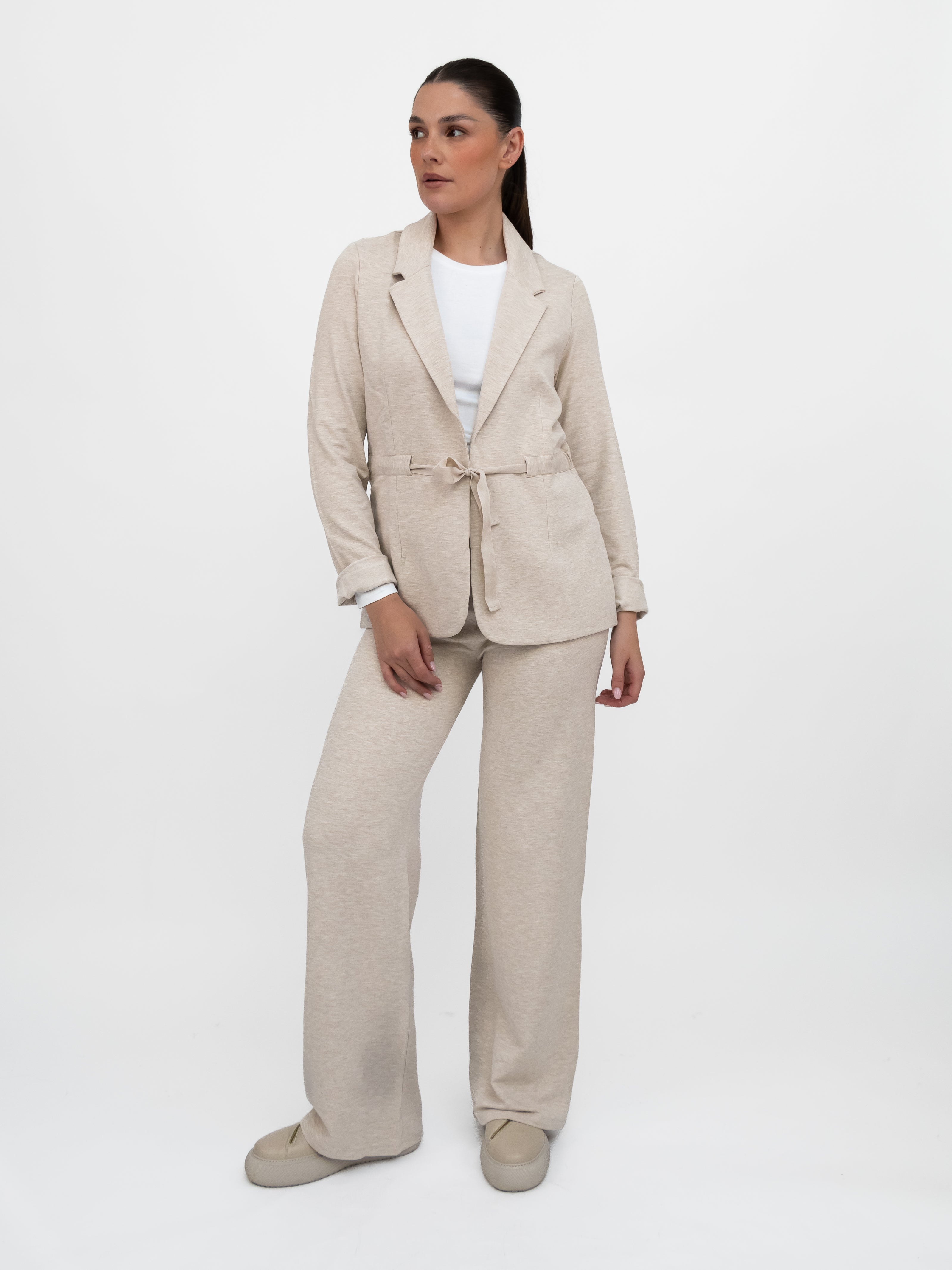 Majestic Filatures Jacket ⁠Belted Jacket in Ecru Marl