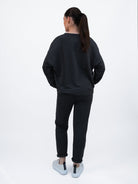 Majestic Filatures Sweater V Neck Long Sleeve Sweatshirt in Anthracite Heather