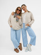 Raffaello Rossi Jeans Miru 6/8 Coloured Soft Denim in Light Blue