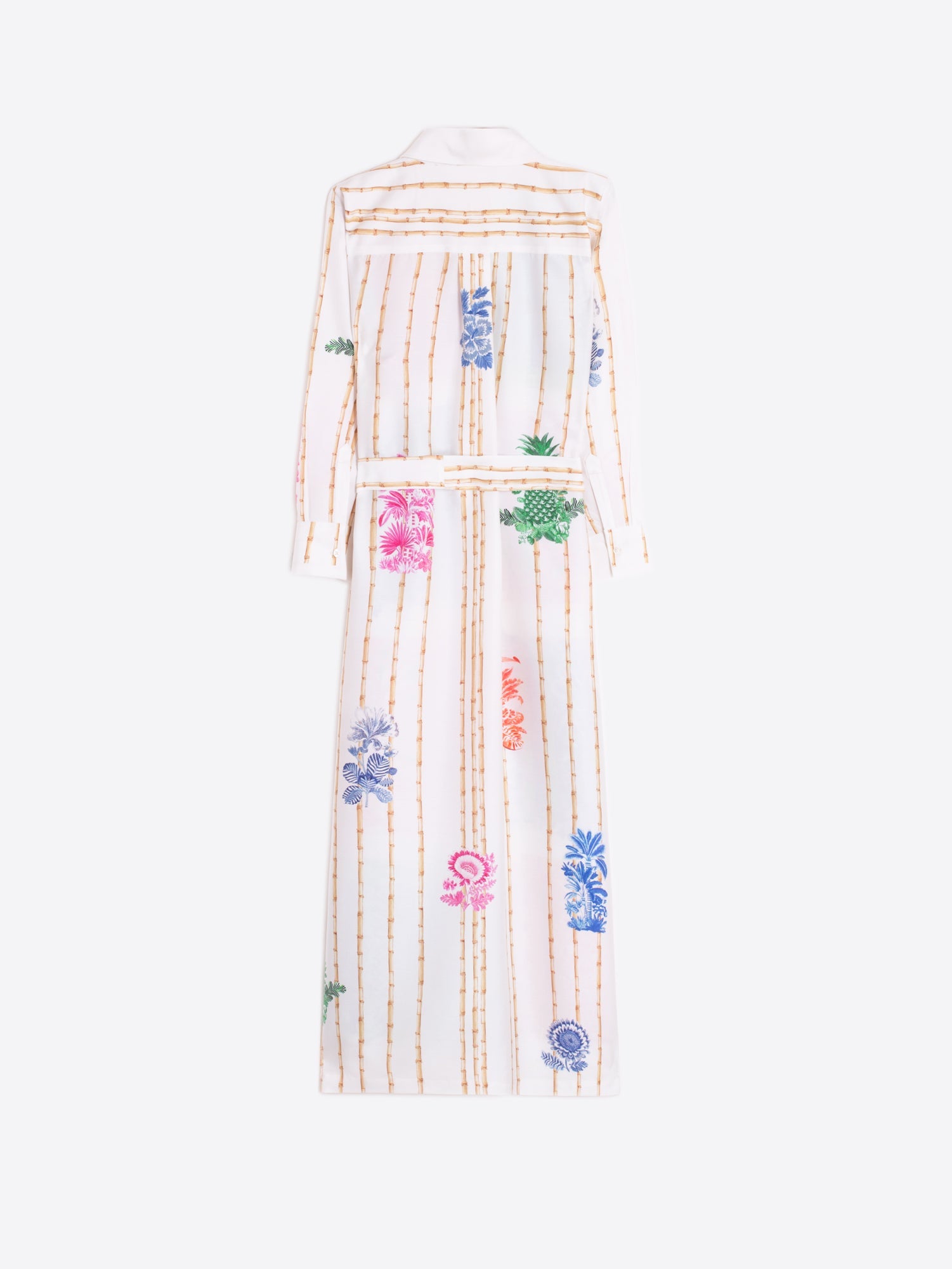 Vilagallo Dress Stina Belted Maxi Shirt Dress in Toucan Print
