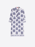 Vilagallo Dress White Toucan & Palm Tree Dress