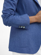 Vilagallo Jacket Gadea Herringbone Linen Blend Blazer in Light Blue