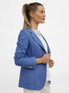 Vilagallo Jacket Gadea Herringbone Linen Blend Blazer in Light Blue