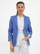 Vilagallo Jacket Gadea Herringbone Linen Blend Blazer in Light Blue